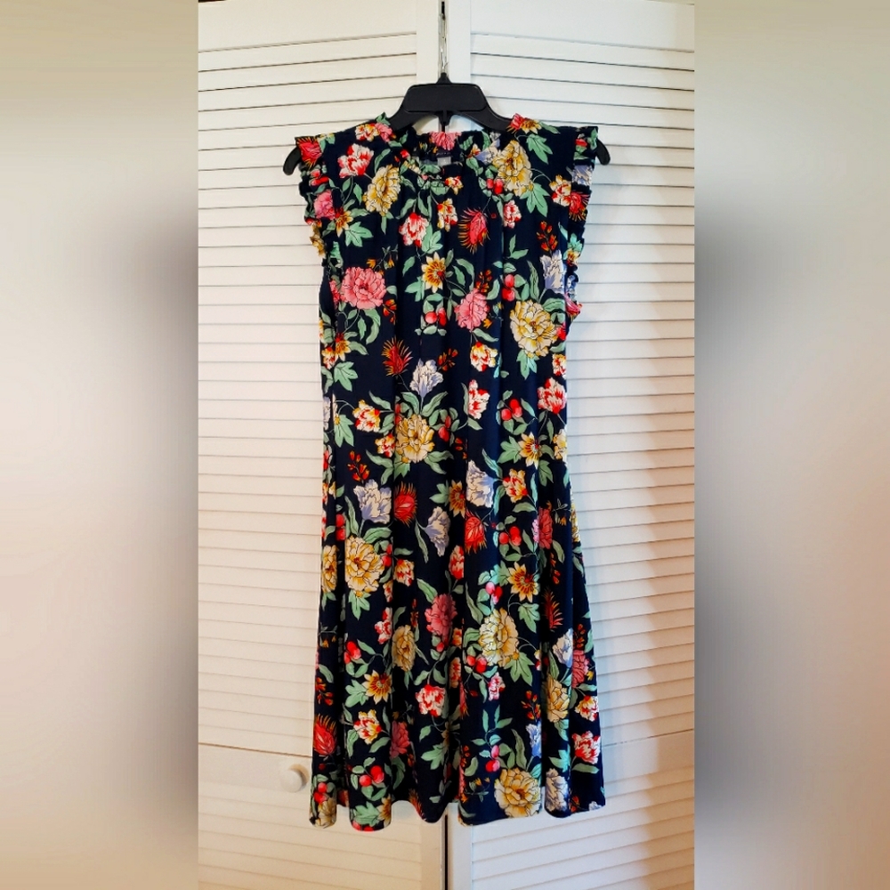 Navy Floral Fit and Flare Dress Tommy Hilfiger 12